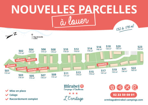 Pitch map of plots with mobile homes for sale in Normandy, seaside, Manche